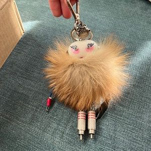 PRADA Furry Lady Robot Keychain